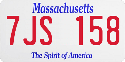 MA license plate 7JS158