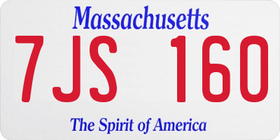 MA license plate 7JS160