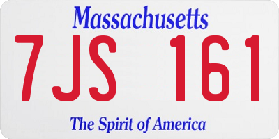 MA license plate 7JS161