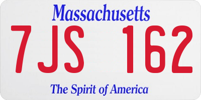 MA license plate 7JS162