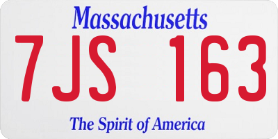 MA license plate 7JS163
