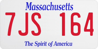 MA license plate 7JS164
