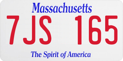 MA license plate 7JS165