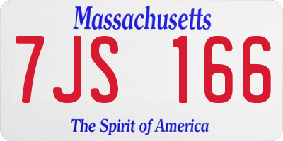 MA license plate 7JS166