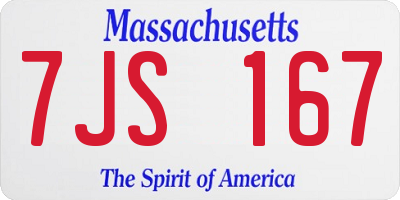 MA license plate 7JS167