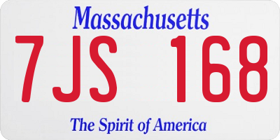 MA license plate 7JS168