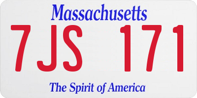 MA license plate 7JS171