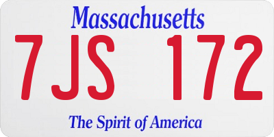 MA license plate 7JS172
