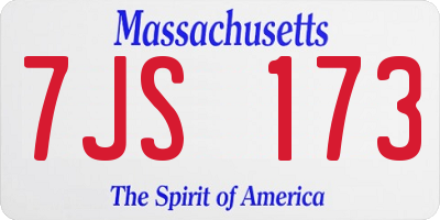 MA license plate 7JS173