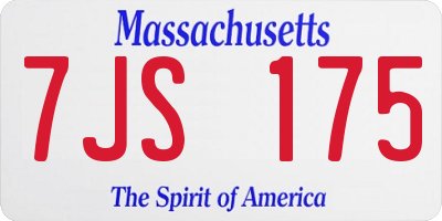 MA license plate 7JS175