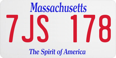 MA license plate 7JS178