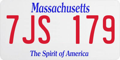MA license plate 7JS179