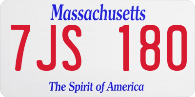 MA license plate 7JS180