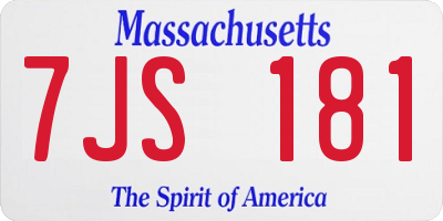 MA license plate 7JS181