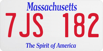 MA license plate 7JS182