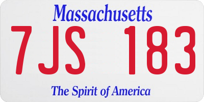 MA license plate 7JS183