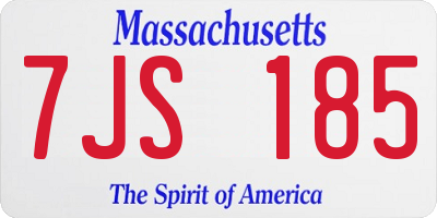 MA license plate 7JS185