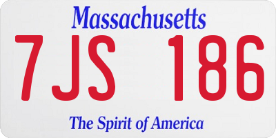 MA license plate 7JS186