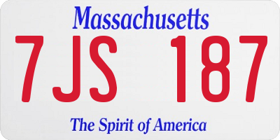 MA license plate 7JS187
