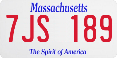 MA license plate 7JS189