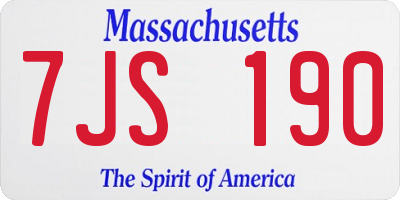MA license plate 7JS190