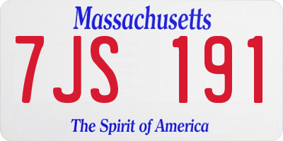 MA license plate 7JS191