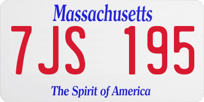 MA license plate 7JS195