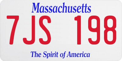MA license plate 7JS198