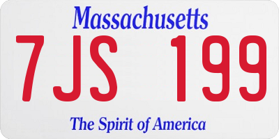 MA license plate 7JS199