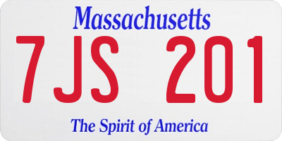MA license plate 7JS201
