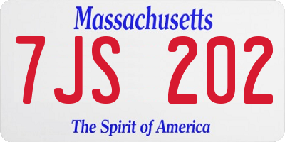 MA license plate 7JS202