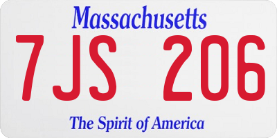 MA license plate 7JS206