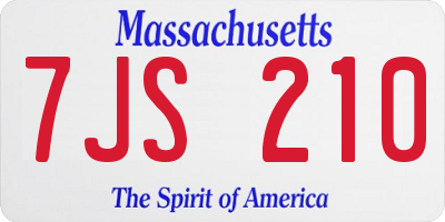 MA license plate 7JS210