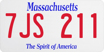 MA license plate 7JS211