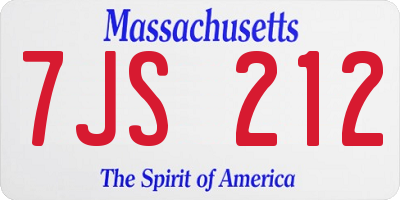 MA license plate 7JS212