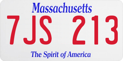 MA license plate 7JS213
