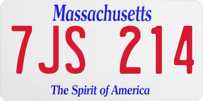 MA license plate 7JS214