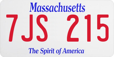 MA license plate 7JS215