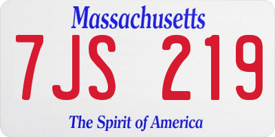 MA license plate 7JS219