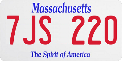 MA license plate 7JS220