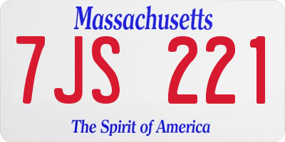 MA license plate 7JS221