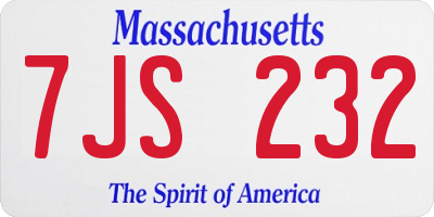 MA license plate 7JS232