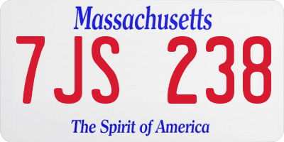 MA license plate 7JS238