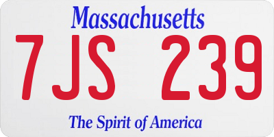 MA license plate 7JS239