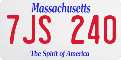 MA license plate 7JS240