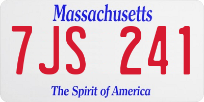 MA license plate 7JS241