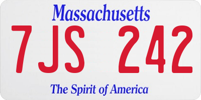 MA license plate 7JS242