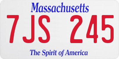 MA license plate 7JS245