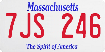 MA license plate 7JS246