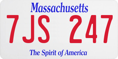 MA license plate 7JS247